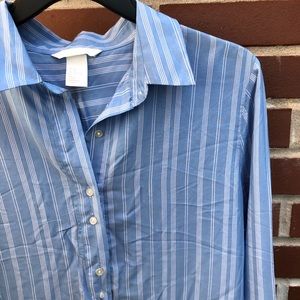 H&M Blue Striped Blouse